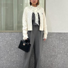 Dot patterned blouse or velour...