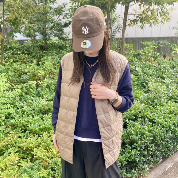 따뜻함+기능성]TAION/타이온 ：베이직 V넥 버튼 이너 다운베스트