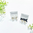 リボンパールイヤリング