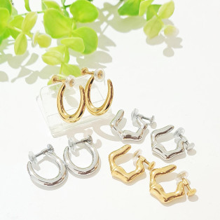 ステンレス デザインフープイヤリング