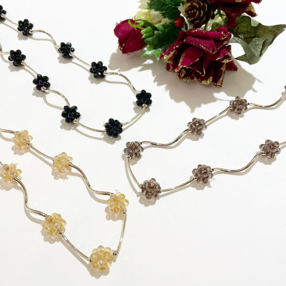 珠子×金属项链