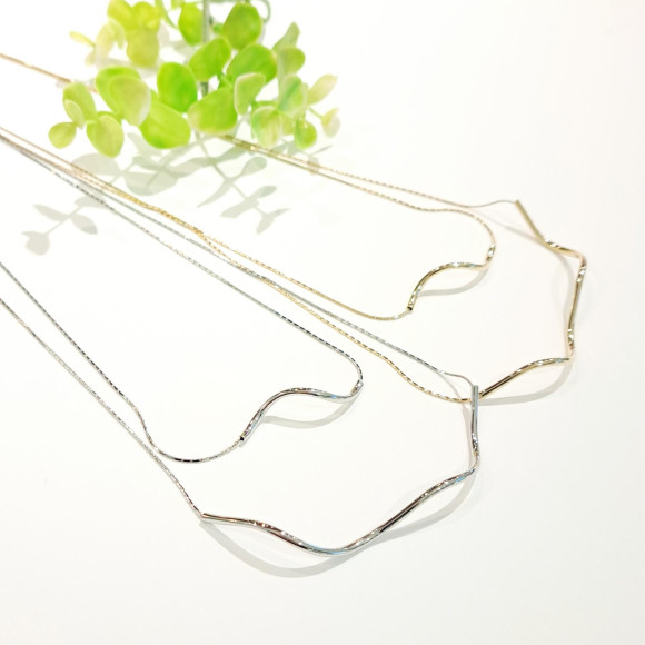 ウェーブ2連ネックレス