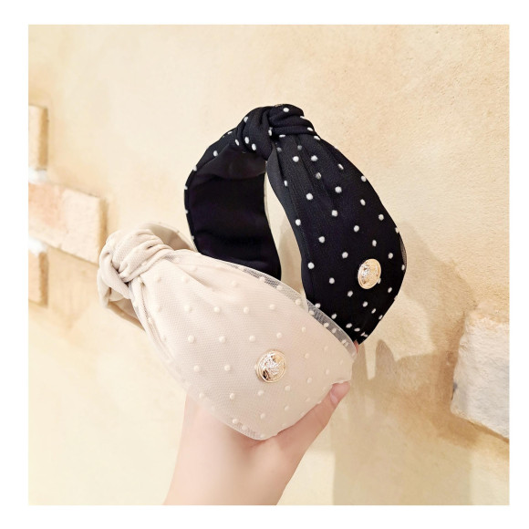 ที่คาดผมผ้าทูลและลายจุด