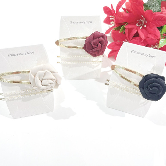 玫瑰×珍珠发夹套餐