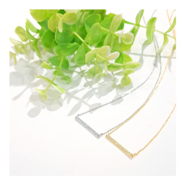 Stone double necklace