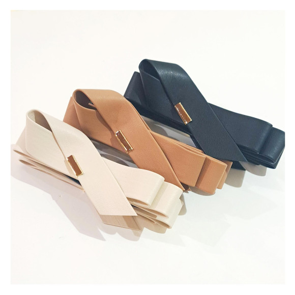 Leather ribbon banana clip