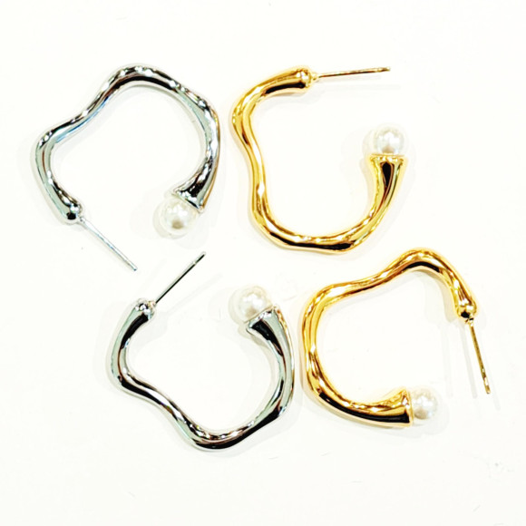 ต่างหูสแตนเลสนูแอนซ์ x มุก