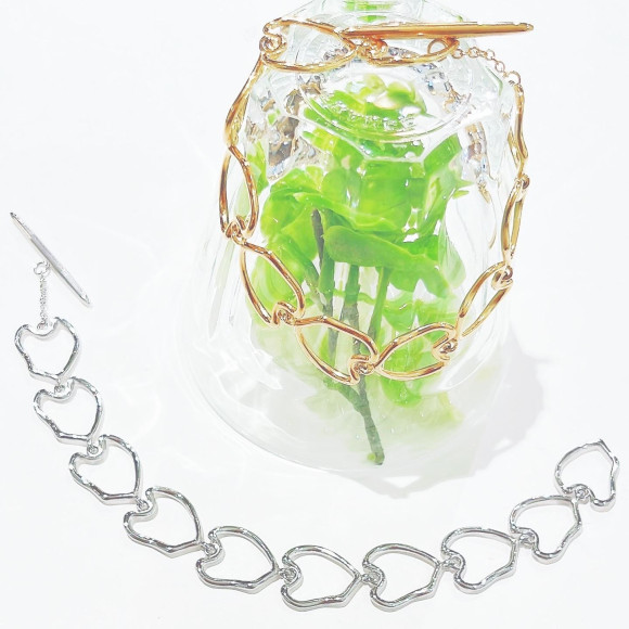 ステンレス　ニュアンスハートブレス