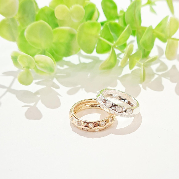 甲丸ストーンリング