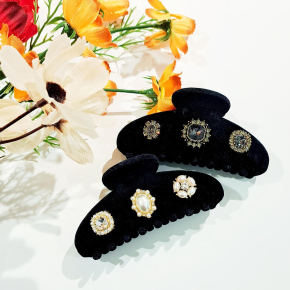 ベロア調バンスクリップ