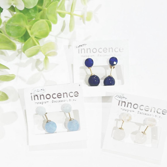 フロントバックピアス　ストーン