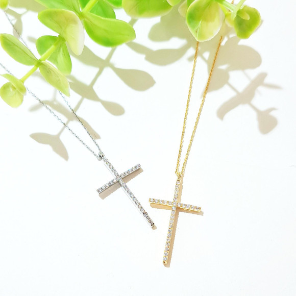 Slide cross necklace
