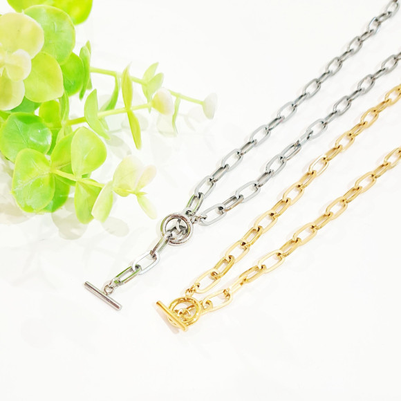 ステンレス マンテルネックレス