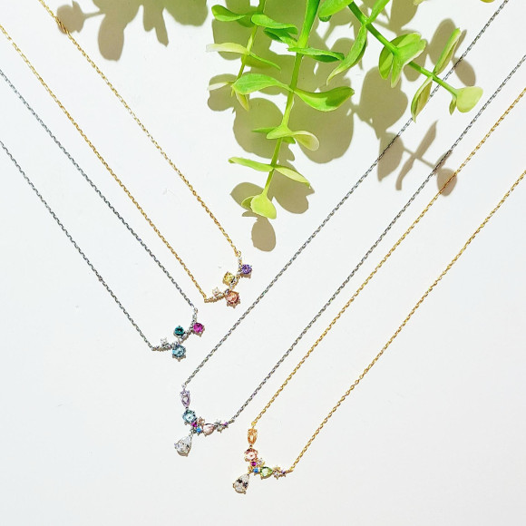 MIXカラーストーンネックレス