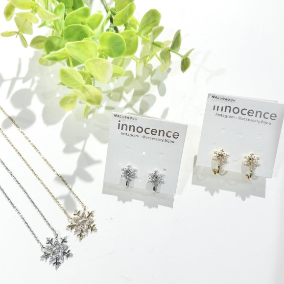雪の結晶モチーフネックレス･イヤリング