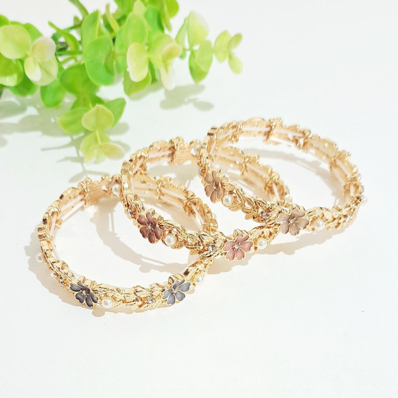 フラワーゴムブレス