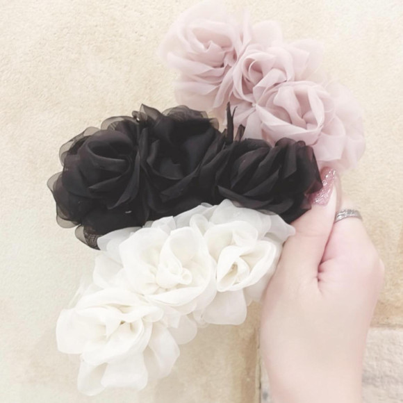 チュールフラワーバナナクリップ