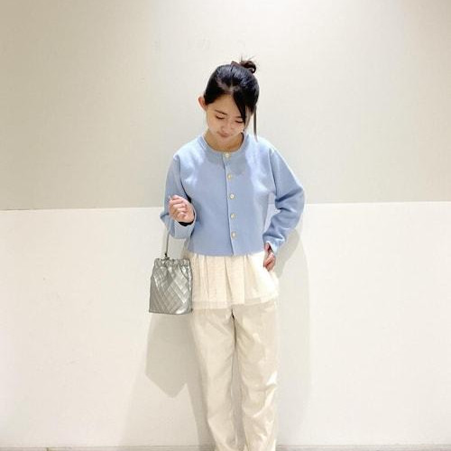 ミラノリブカーディガン×テーパードパンツ　春のレイヤードコーデ