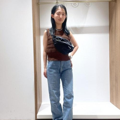 Watermarked Tape yarn knit pullover casual coordination