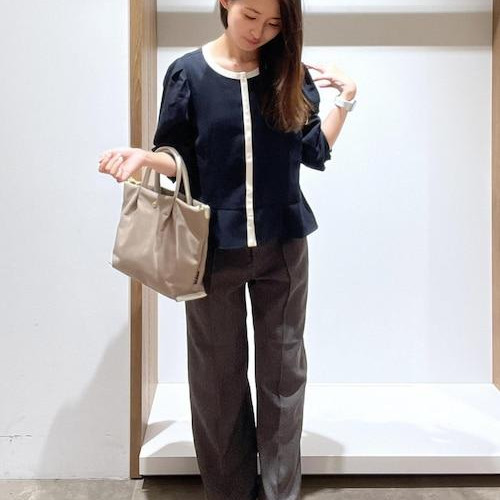 날개 직조로서도 입을 수 있는 블라우스×작신장·작가라씨용/울 라이크 와이드 팬츠