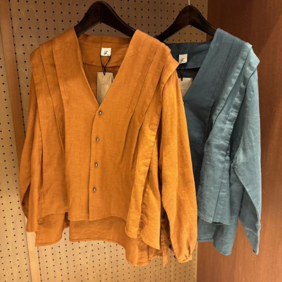 เสื้อเชิ้ตแขนสั้นผ้าฝ้ายลินิน Viyella