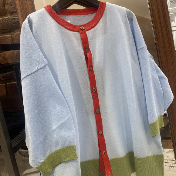 เสื้อคาร์ดิแกนคอกลมผ้าโพลีลินิน 3 สี