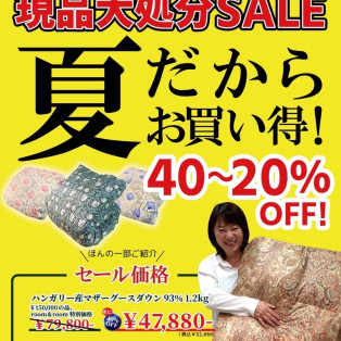 羽毛ふとん　夏だから安い！