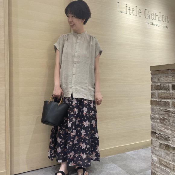 【新商品】亚麻花纹裙子