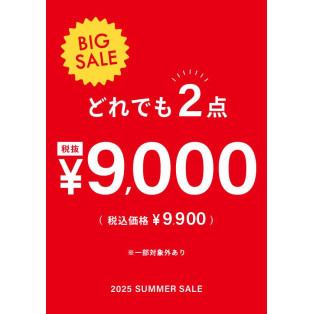 SUMMER SALE☆2点9,000円（税抜）