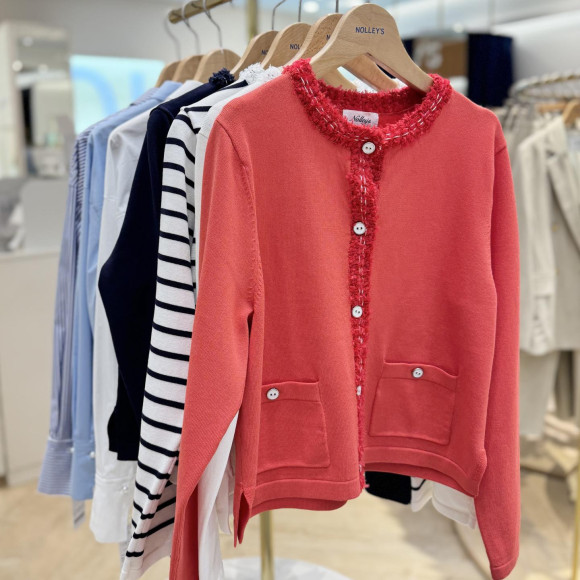 No collar knit jacket