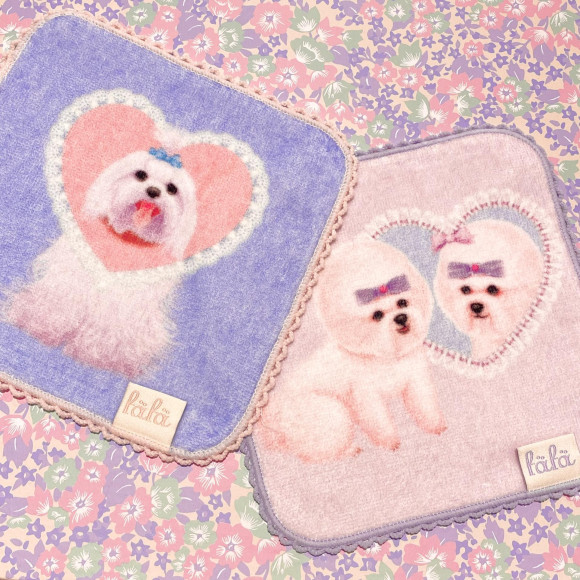 わんちゃん柄ミニハンドタオル♡