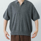 【crepuscule 】肌触りと風合いが魅力のモスステッチニットポロ