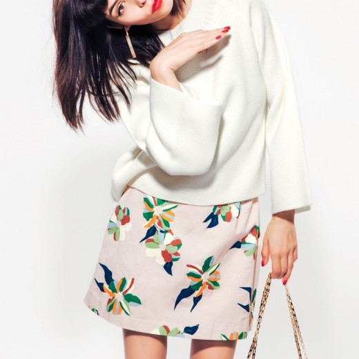 safari flower ミニスカート