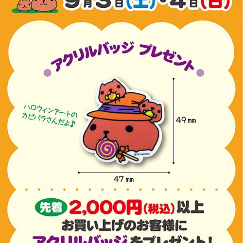 ☆カビバラさんキュルッとＤＡＹ開催　9月3日・4日！☆
