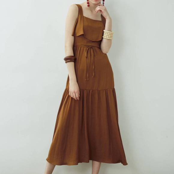 40%OFF＊ワイドショルダーマキシワンピース