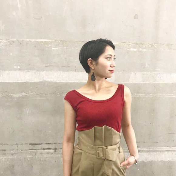 new アシンメトリーショルダータンクトップ
