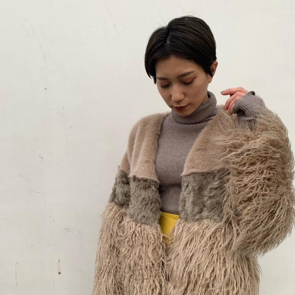 40%OFF＊パッチワークエコファーコート