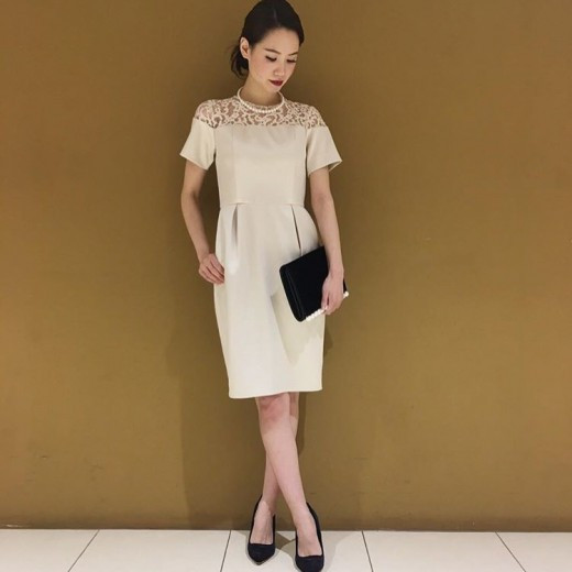 Ladyレースコンビラップドレス