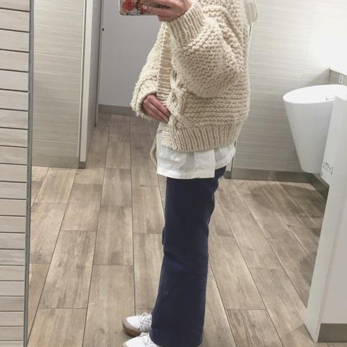 ペルーカーデの着まわし♡フード...