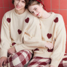 Couples are also fun! Fluffy pajamas studded with love.