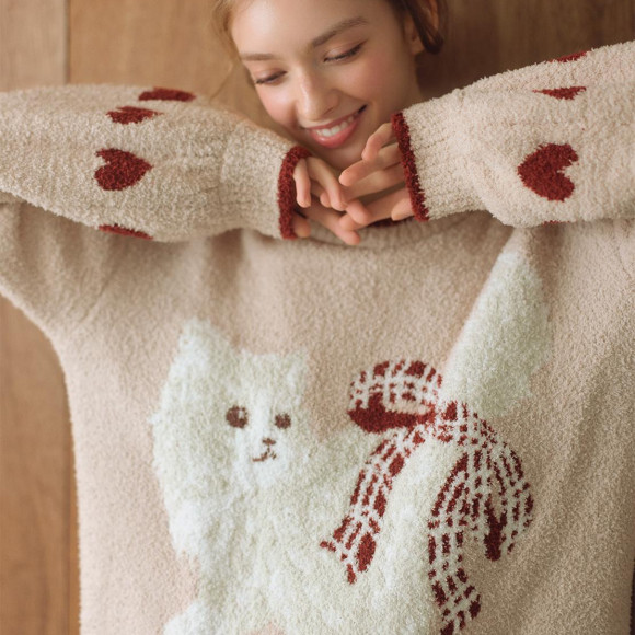 子猫のようにふわふわ柔らか＆あたたか！人気素材のニットパジャマ。