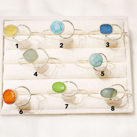 天然石1粒bangle  silver8color