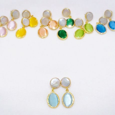 天然石2stonepierce032【light blue】