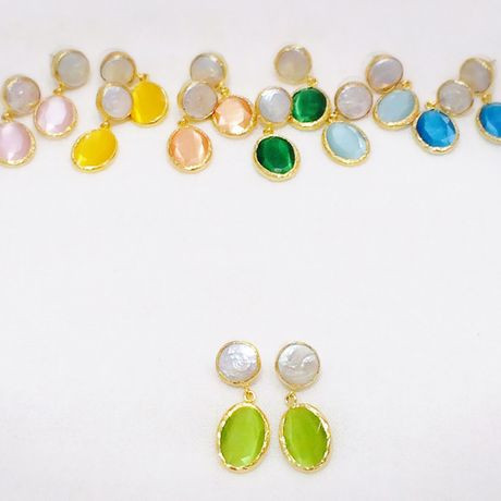 天然石2stonepierce030【light green】