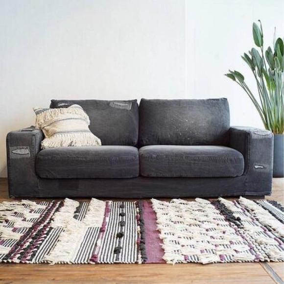 FRANKLIN SOFA BLACK Damage DENIM 家具