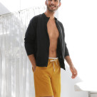 กางเกงคลื่นที่ซัดฝั่งที่การออกแบบสไตล์หลาพวงมาลัยมีสไตล์ ☆[เมนฟุคุโอะคะพาร์โก้ชุดว่ายน้ำชุดว่ายน้ำผู้ใหญ่ชุดว่ายน้ำคิวชูชุดว่ายน้ำฟุคุโอะคะ]