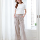 Clopped T-shirt with a smooth texture ♡ [Fukuoka Parco Fukuoka Yoga Tenjin Yoga Gym Wear Trainingwear for both aquatic and amphibious chlorine OK]