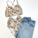 泳衣初學者也很容易挑戰!小花柄三角比基尼★【福岡帕爾科福岡泳衣成人泳衣九州泳衣三角比基尼】