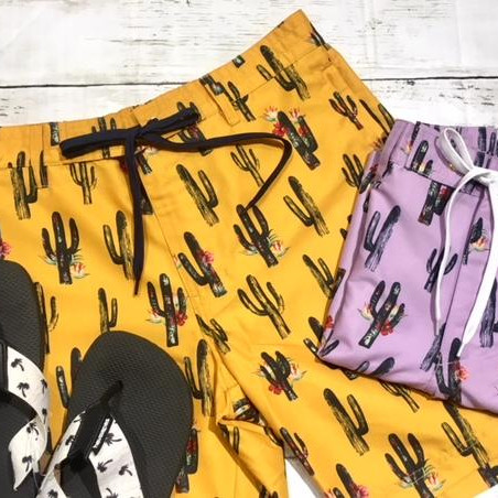 福岡・天神 リゾート 水着ショップ PEAK&PINE 福岡パルコ店☆遊び心のあるサボテン柄サーフパンツ！