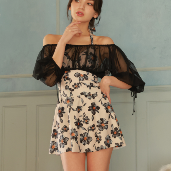 レイヤードアイテム☆パフスリーブトップス♡♡【福岡水着　天神水着　リゾート水着　ALBOVE　ヨガ　ジム　PEAK＆PINE　メンズ水着】